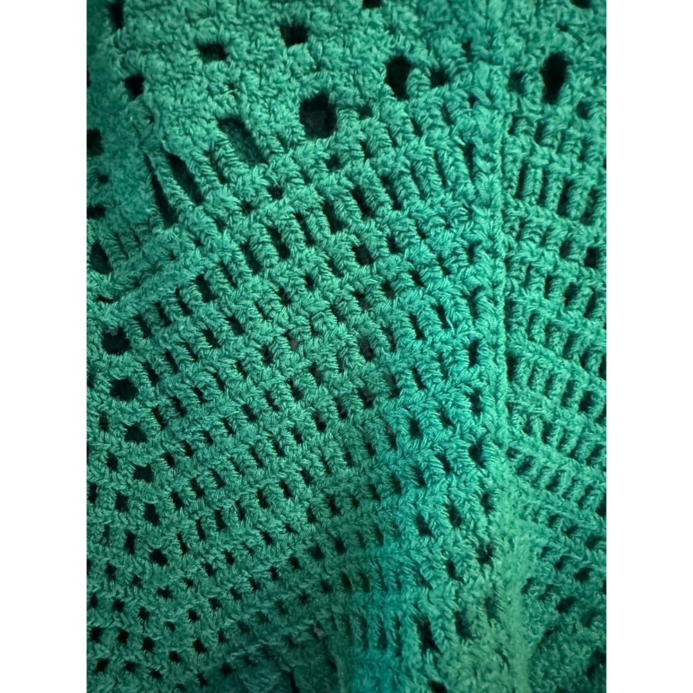Rebellion Green Crochet Camisole Top Womens Medium Boho Festival Knit Tank - Picture 4 of 4